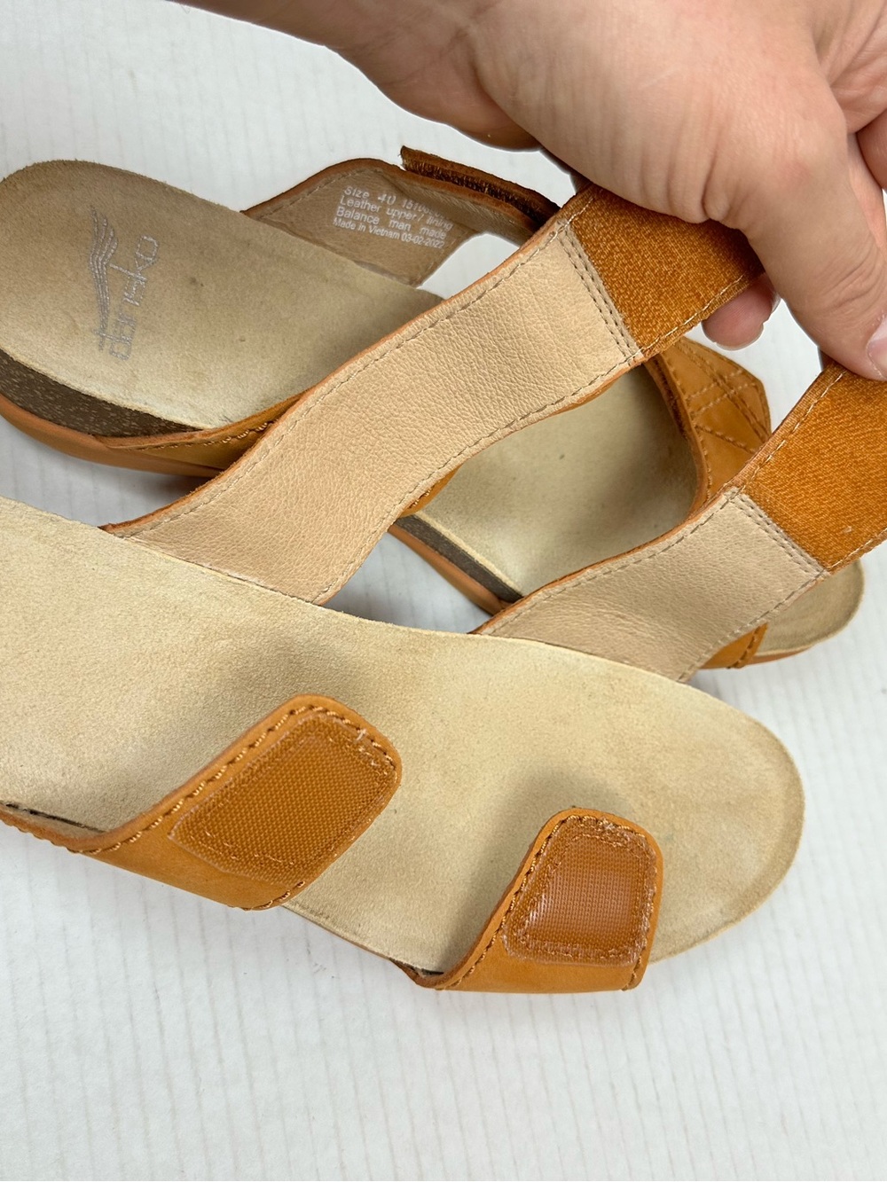 Dansko Maddy Milled Nubuck Cork Wedge Sandals Orange Size 40 EU - 9.5/10 US - Picture 2 of 12